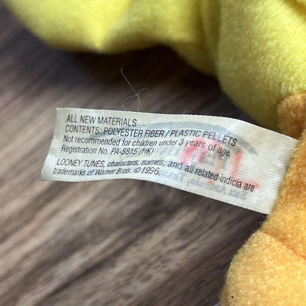 Vintage Looney Tunes 1997 Daffy Duck Bugs Bunny & Tweety Plush Play By Play Bean - Picture 12 of 13